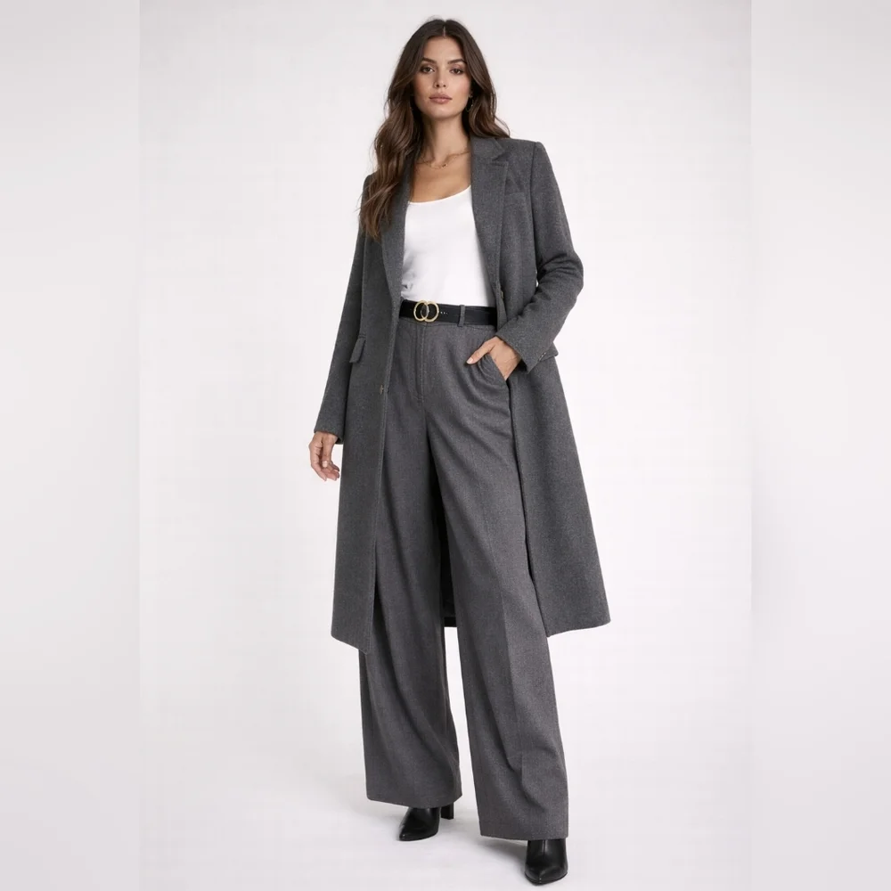 J.Crew Collection Wool And Cashmere Blend Gray Classic Coat Size 2